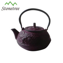 Pote esmaltado púrpura caliente del té del arrabio de la capa de la venta al por mayor de la venta
